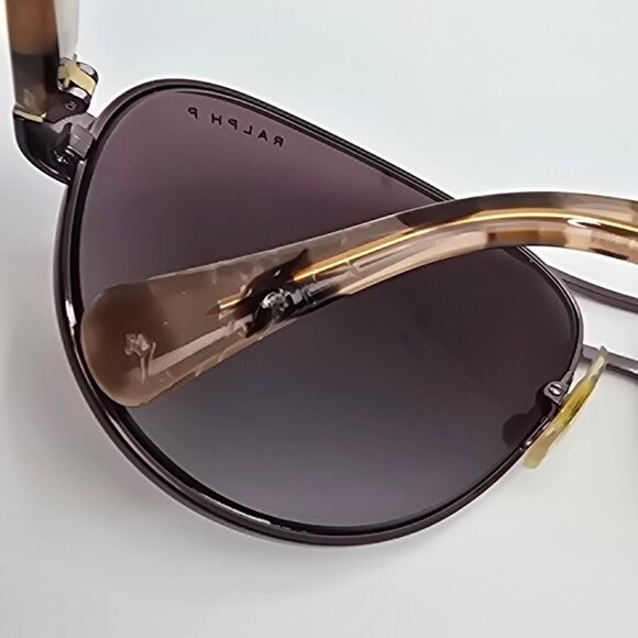 Ralph Lauren RA4096 249/62 Rose Tortoise Polarized Purple Len Aviator Sunglasses - Picture 10 of 16